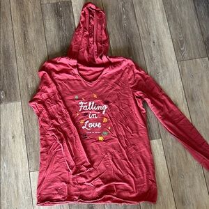 Life Is Good terricotta colored Graphic Hoodie